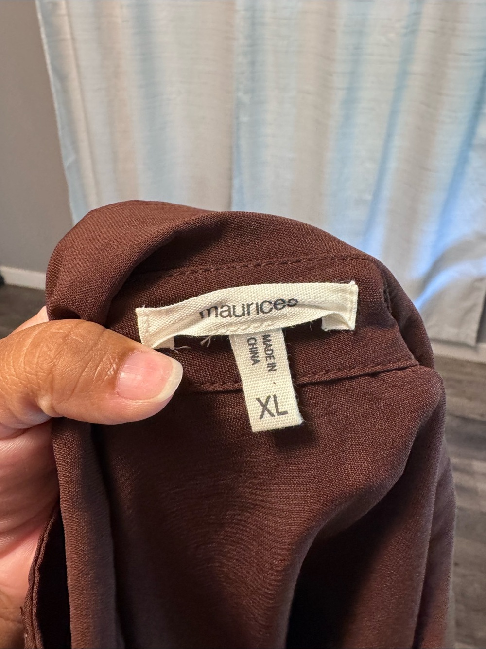 Maurices Deep Maroon Button-Up Top - Picture 3 of 3